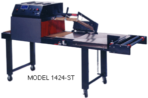 Unitized Shrink Wrapping Machine for heat sealing and shrinking of all films. Model 1424-ST.