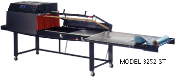 Unitized Shrink Wrapping Machine for heat sealing and shrinking of all films. Model 3252-ST.