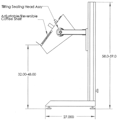 Universal Machine Stand Side Dimensions